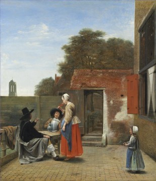 オランダの中庭ジャンル ピーテル・デ・ホーホ Oil Paintings